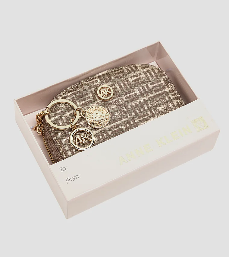 ANNE KLEIN  Anne Klein Patterned Zip-around Card Holder for Women | Best Price UAE